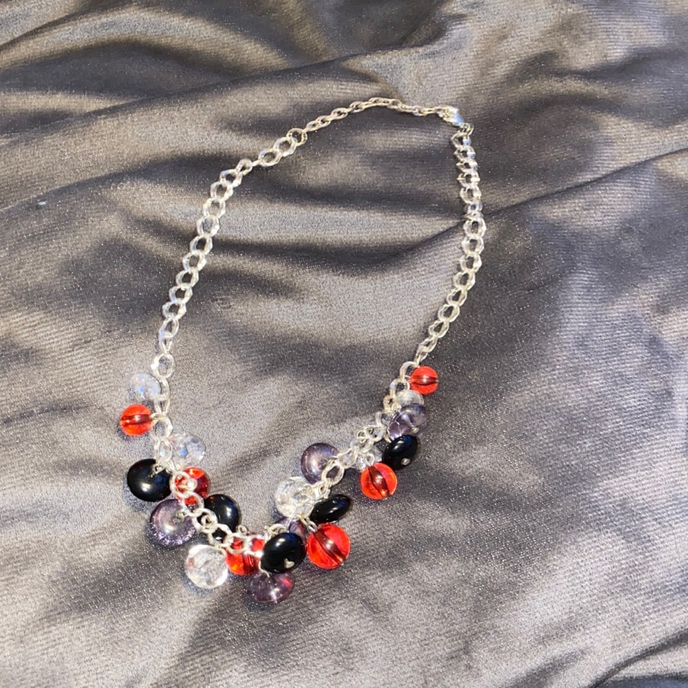 🪼Red, black, grey & white necklace! - Picture 1 of 3
